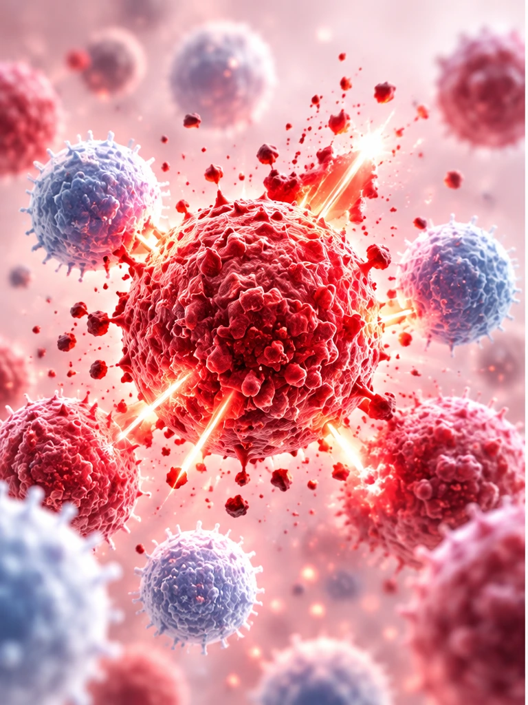Scientific visualization representing conventional cancer treatments